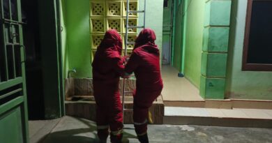 SARANG TAWON GUNG YANG MERESAHKAN WARGA SUKADAMAI BERHASIL DI EVAKUASI ANGGOTA DAMKAR LAMPUNG SELATAN