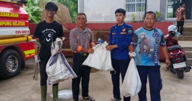 DAMKAR LAMPUNG SELATAN BERSAMA BKSDA PROVINSI LAMPUNG MELEPASKAN ULAR SANCA DI KAWASAN GUNUNG RAJABASA